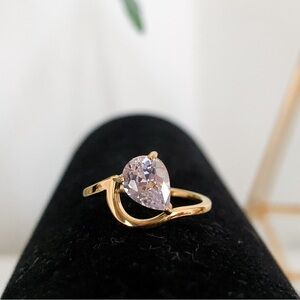18K Gold Plated Delicate Zirconia Ring